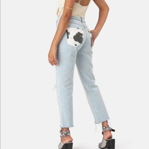 Adika cow print pocket jeans